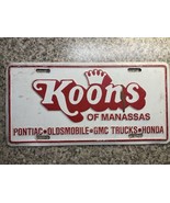 Vintage KOONS Chevy Olds Dealer License Plate metal Tag MANASSAS VA VIRG... - $67.54 CAD