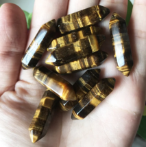 Tiger's Eye Obelisk Point Powerful Radiant Energies Pre-Blessed Wicca Pagan - $9.89