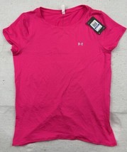 Under Armour Women&#39;s HeatGear Short Sleeve Dri Fit Shirt XL Pink - £12.88 GBP