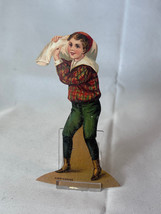 Lion Coffee Victorian Trade Card No. 1 The Miller Die Cut Boy Flannel Shirt - £23.75 GBP