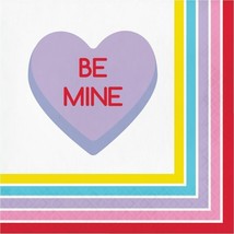 Candy Hearts Valentine Lunch Napkins 16 Pack Valentines Day Decorations - £12.64 GBP