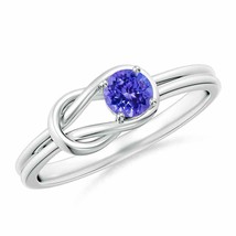 ANGARA Natural Tanzanite Solitaire Infinity Knot Ring in Sterling Silver (4mm) - £158.77 GBP+