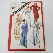 Vintage 1982 Simplicity 5814 Sewing Pattern Robe Size 10 - 12 - $11.30