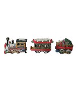 Vtg Christmas Express Train Set 3-Piece Holiday Hand Painted Porcelain N... - $18.80