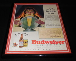 1937 Budweiser Beer Crystal Ball Framed 11x14 ORIGINAL Vintage Advertisement - £47.47 GBP