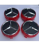 4PC 75mm Wheel Rim Cover Hub Caps Emblem Badge For Mercede s AMG Red - $435.79 MXN