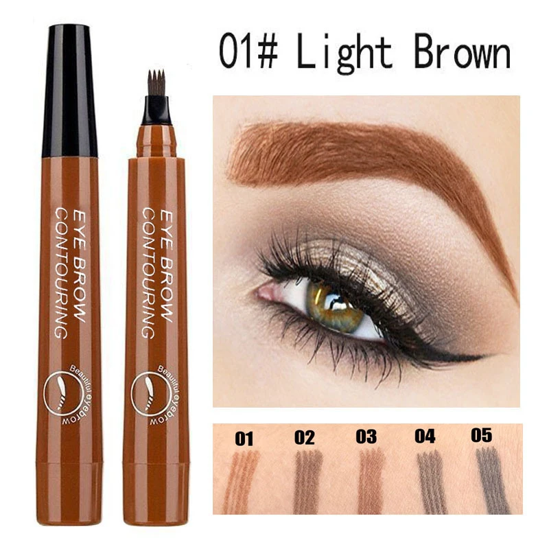 Waterproof Natural Eyebrow Pen Four-claw Eye Brow Tint Fork Tip Eyebrow ... - $326.85 MXN