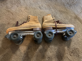 Vintage Riedell Red Wing Jogger Suede Leather Lace Up Roller Skates Sz 8 - $167.31