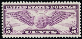 C12, 1930 Mint VF NH Winged Globe Issue Airmail Stamp (Stock photo) - $11.95