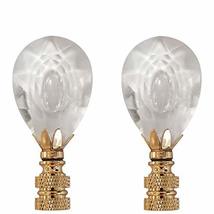 Royal Designs Large Center Cut Design Lamp Finial, Clear Faceted Crystal, Polish - £19.93 GBP+