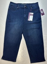 Gloria Vanderbilt Amanda Capri Jeans Womens 8 Classic Rise Dark Blue Denim NEW - £15.94 GBP