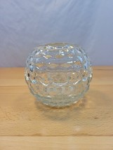 Vintage Homco Clear Glass Fairy Lamp Cubist Tealight Candle Holder USA Votive - £15.17 GBP