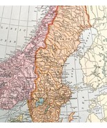 Map Sweden Norway Denmark Europe 1938 Print Antique Atlas Scandinavia DWU8 - £27.77 GBP