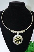 KC Silver Plate Choker Pendant Statement Collar Necklace Vintage Chic Jewelry - £10.11 GBP