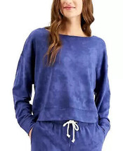 Womens Sleep Top Super Soft Crew Neck On Repeat Sailor Blue Small JENNI ... - $8.99