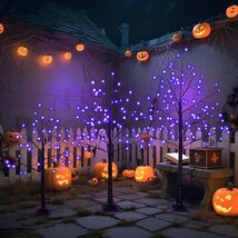 3-Pack Halloween Spooky Black Trees 4FT 5FT 6FT Lighted Purple - $296.12 CAD