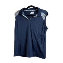 Izod Polo Shirt Womens Size XL Blue Sleeveless Casual Golf Outdoors - $16.86