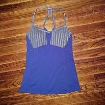 Athleta Fulfillment Tank Top Amalfi Blue Built In Bra Sliding T-Back Siz... - $37.62