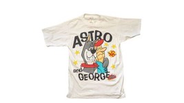 VTG Rare 1990&#39;s The Jetsons &quot;Astro &amp; George&quot; Cartoon Big Print T-Shirt Mens L - £56.06 GBP