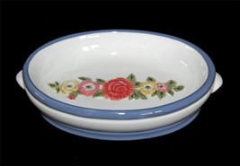 Waverly Colorful Embossed Flowers Masterpiece Oval Ceramic Soap Dish NEW VHTF - £17.19 GBP