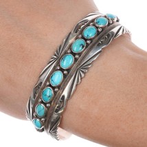 6 5/8&quot; Sunshine Reeves Navajo Sterling turquoise row cuff bracelet - $396.00