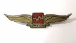 Vintage Western Airlines Jr Pilot Kids Flying Wings Plastic Pin Souvenir... - $9.00