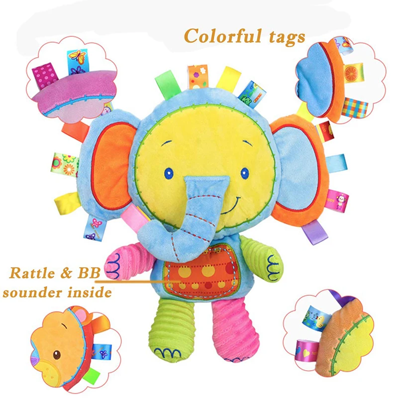 Game Fun Play Toys Baby Tags Stuffed Animal Soft Game Fun Play Toys Lovey Elepha - £23.18 GBP