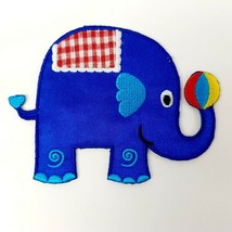 Blue Elephant Iron On Applique Children Babies Baby Clothing 3.5&quot; Circus... - £0.60 GBP