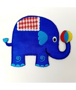 Blue Elephant Iron On Applique Children Babies Baby Clothing 3.5&quot; Circus... - $0.70