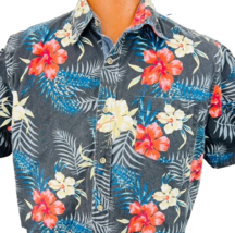 Lee Hawaiian Aloha L Shirt Hibiscus Flowers Palm Leaves Tropical - £28.58 GBP