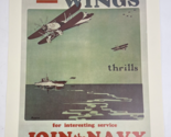 PRINT OF WWII NAVY Wings Thrills Navy RECRUITMENT POSTER Join the NAVY 2... - £14.07 GBP