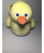 Blue Eyes Chick Duck Easter Basket Soft Quack Yellow Fuzzy Plush Stuffed... - £19.51 GBP