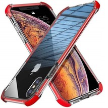 for iPhone X/Xs Transparent TPU 2 in 1 Shockproof Case RED - £6.02 GBP