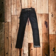 Women&#39;s 7 For All Mankind Roxanne Skinny Jeans Size 29 Dark Blue Zip Fly  - £17.12 GBP