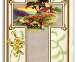 Easter Cross Shepherd Scene Lord Is Risen Embossed Unused DB Postcard H27 - £3.17 GBP