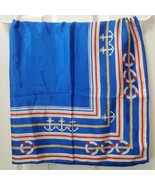 Sacha for Basha Scarf 32&quot; Square Nautical Silk Made in Japan Ship Anchor... - $15.90