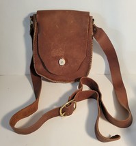 Leather Hand Sewn Bag with Adjustable Strap &amp; Buckle - £43.24 GBP