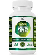 Detox Immune Digestion Support Organic Vegan Super Greens 120 Cps Ashwag... - £14.90 GBP