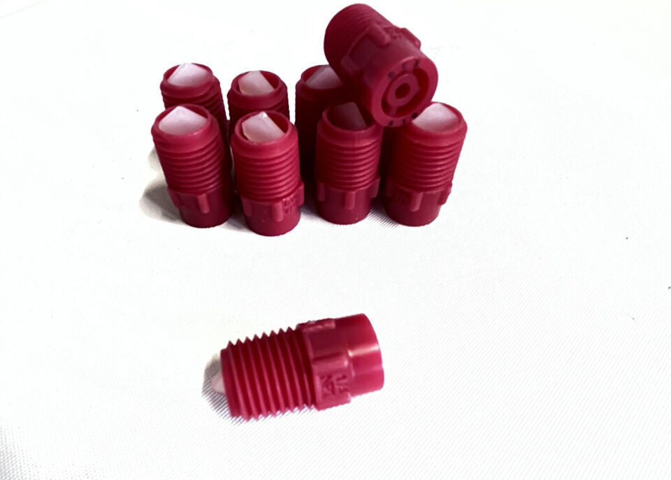 QTY-10 BEX 1/4S10-KK RED PVDF Spray Nozzle 1/4 MNPT Size 10 - $39.00