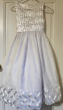 Girls American Princess Pearl Embellished Basket Flower Girl Mini Bride Dress 12 - £23.77 GBP
