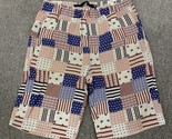 Play Cloths Shorts W/ Pockets Men’s Size MED God Bless America Flag All ... - £25.49 GBP