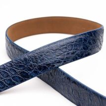 Emilio Genuine Exotic Alligator Belt Antique Navy image 2
