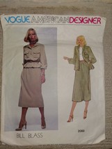 Vogue American Pattern 2083 Bill Blass Misses&#39; Size 10 Jacket &amp; Skirt Vintage - £6.17 GBP