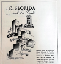 1936 Colonial Hotels Advertisement Miami Florida Orlando Key West F15D - $29.99