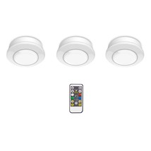 Commercial Electric Remote Control LED White Color Puck Light 3-Pack 3.1... - $9.42
