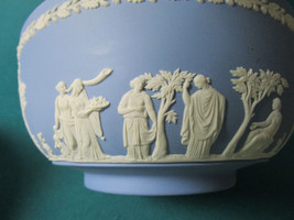 Wedgwood England Blue Jasperware Bowl Greek Figures Sacrificial Pattern - £114.39 GBP