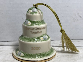 Our First Christmas Together Cake Christmas Tree Ornament Porcelain Leno... - $19.79