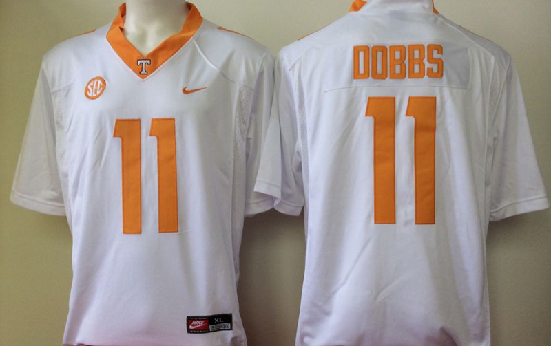 Men Tennessee Volunteers 11 Joshua Dobbs White College Football Jersey - $38.99
