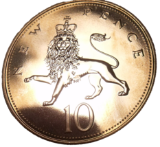 Great Britain 10 Pence, 1977 Proof~Crowned Lion~Only 194,000 Minted~Free... - £5.84 GBP