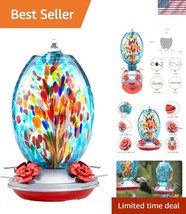 Unique 27oz Glass Hummingbird Feeder Gift - Handcrafted &amp; Safe for Hummi... - $29.99